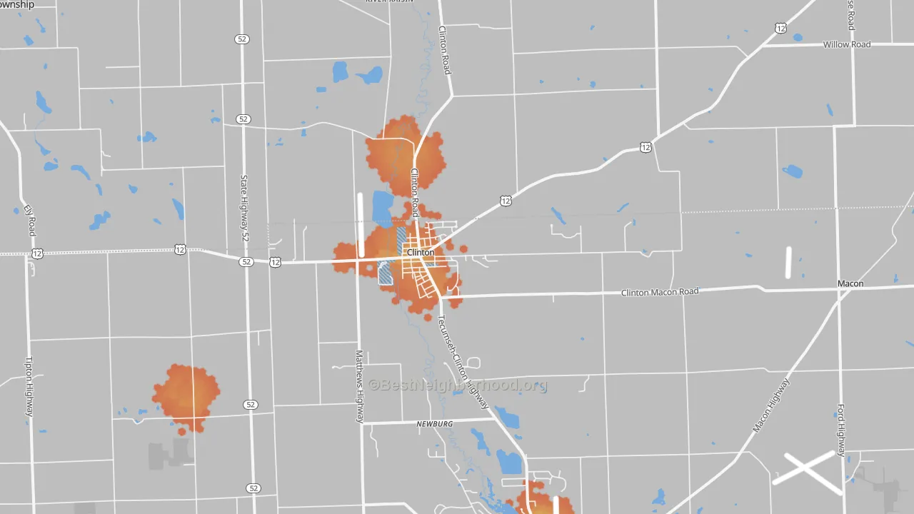 Bike Grade map of Clinton, MI