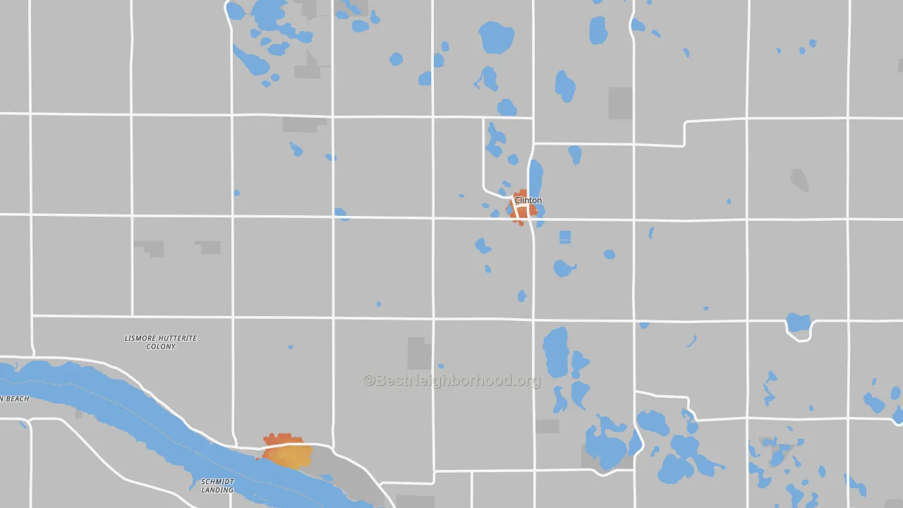 Bike Grade map of Clinton, MN
