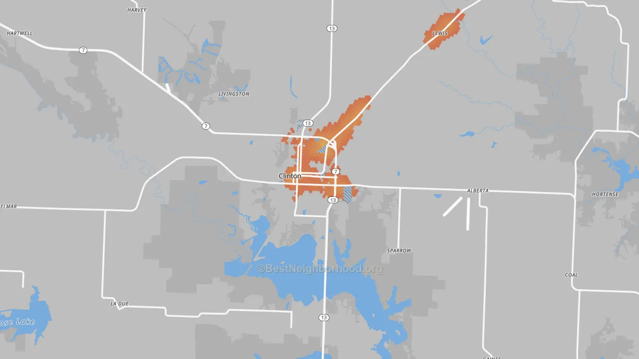 Bike Grade map of Clinton, MO