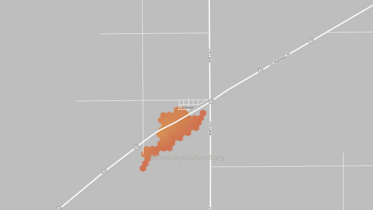Bike Grade map of Clinton, NE