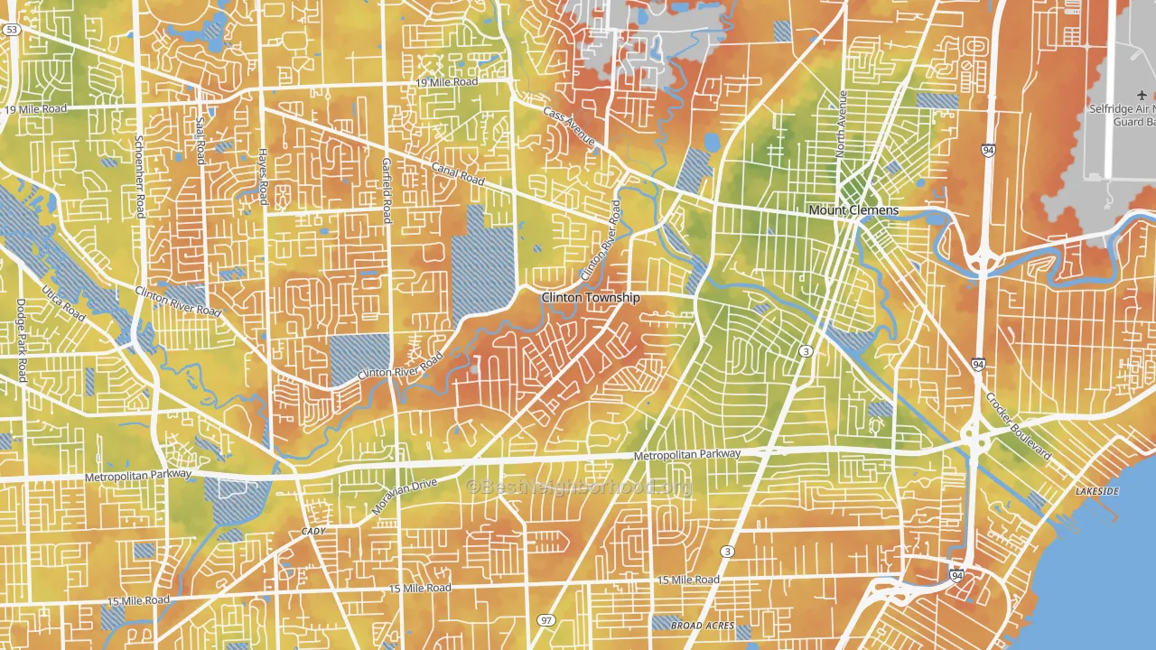 Bike Grade map of Clinton Township, MI