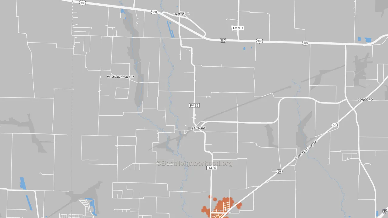Bike Grade map of Clinton, TX