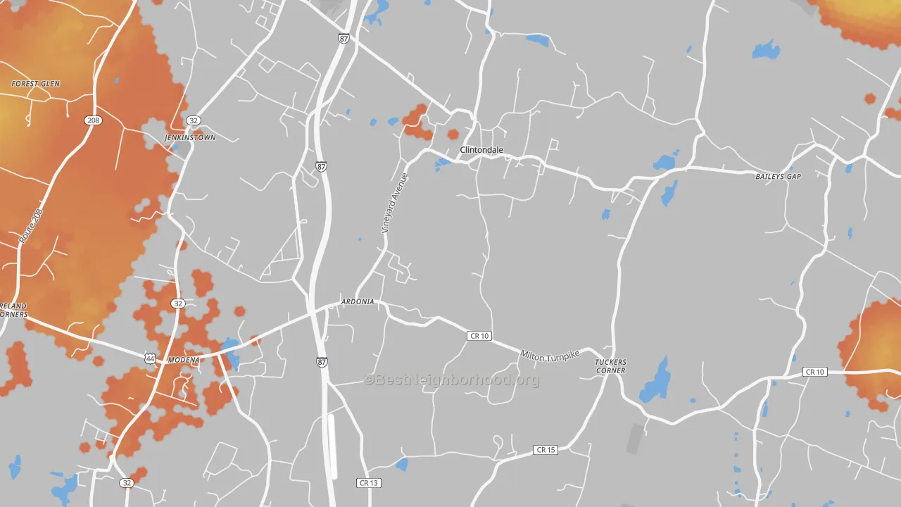 Bike Grade map of Clintondale, NY