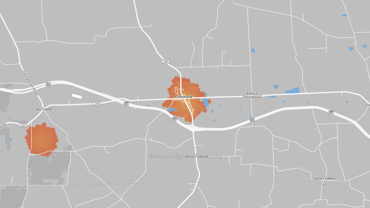 Bike Grade map of Clintonville, PA