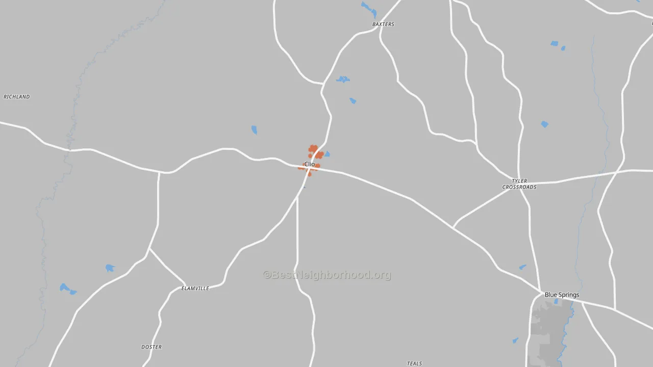 Bike Grade map of Clio, AL