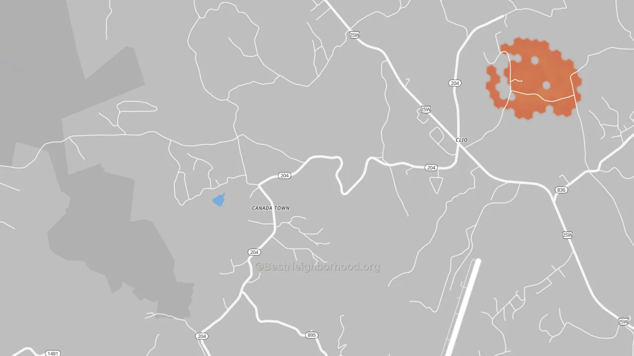Bike Grade map of Clio, KY