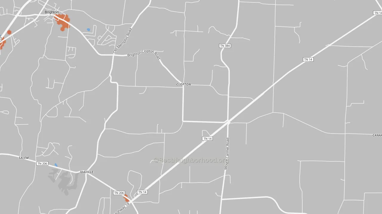 Bike Grade map of Clopton, TN