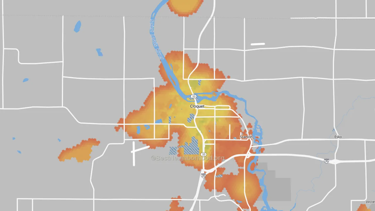 Bike Grade map of Cloquet, MN