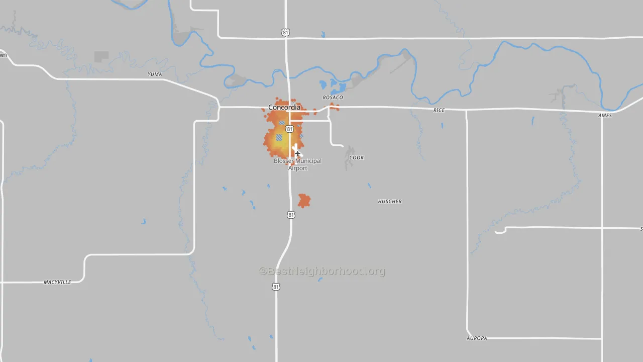 Bike Grade map of Cloud County, KS