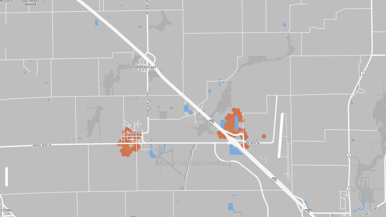 Bike Grade map of Clover Village, IN