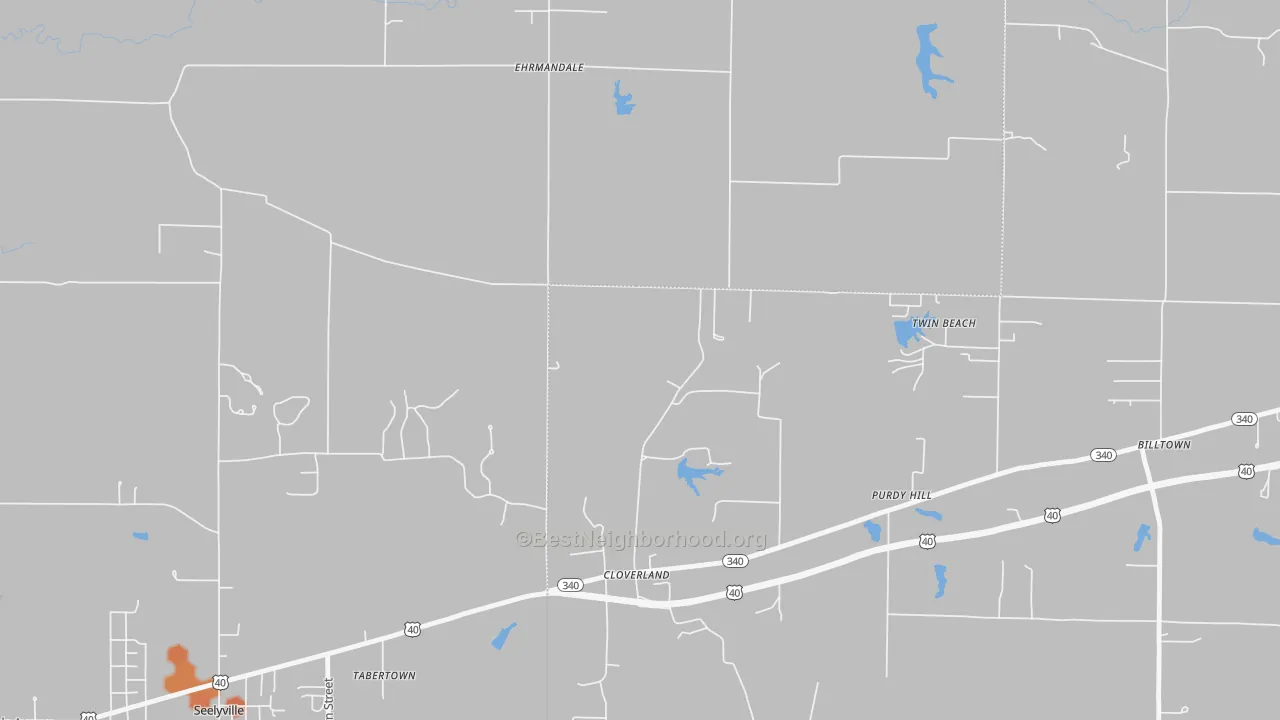 Bike Grade map of Cloverland, IN