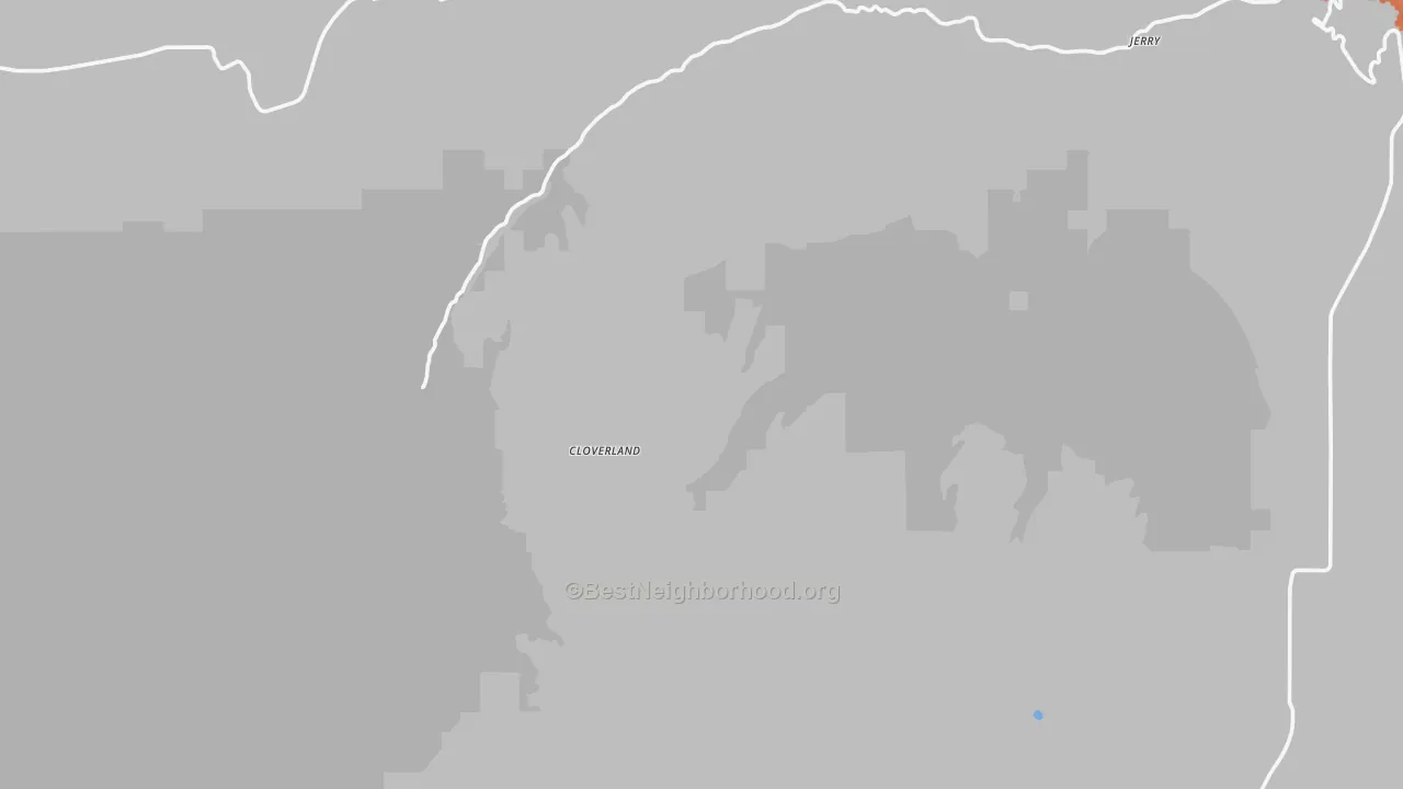 Bike Grade map of Cloverland, WA