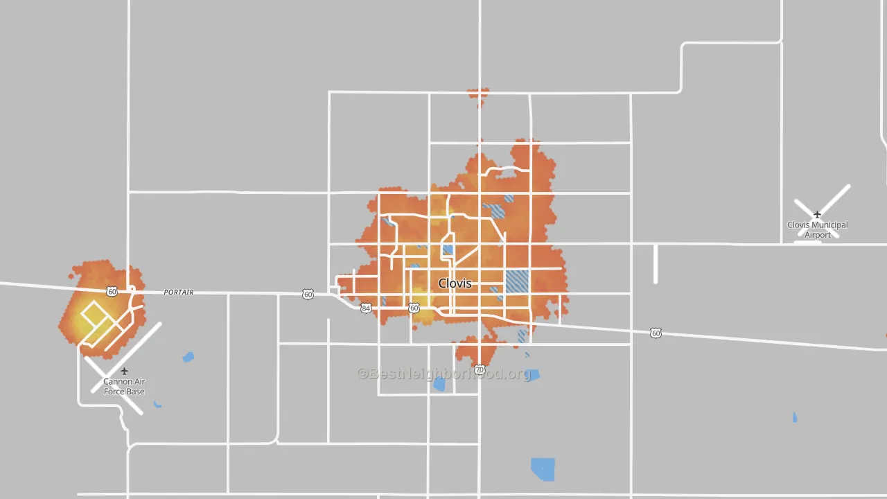 Bike Grade map of Clovis, NM