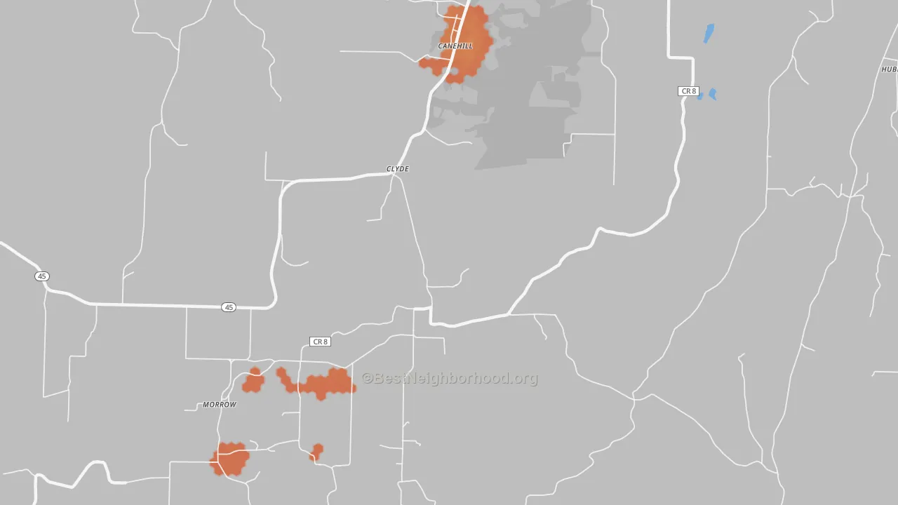 Bike Grade map of Clyde, AR