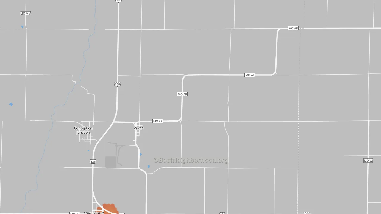 Bike Grade map of Clyde, MO