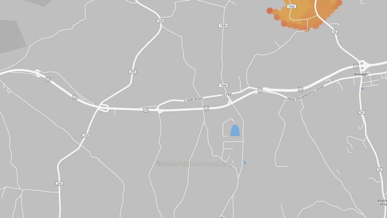Bike Grade map of Clyde, PA