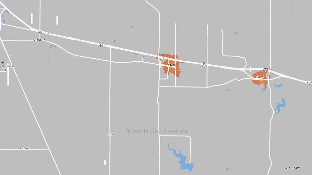 Bike Grade map of Clyde, TX