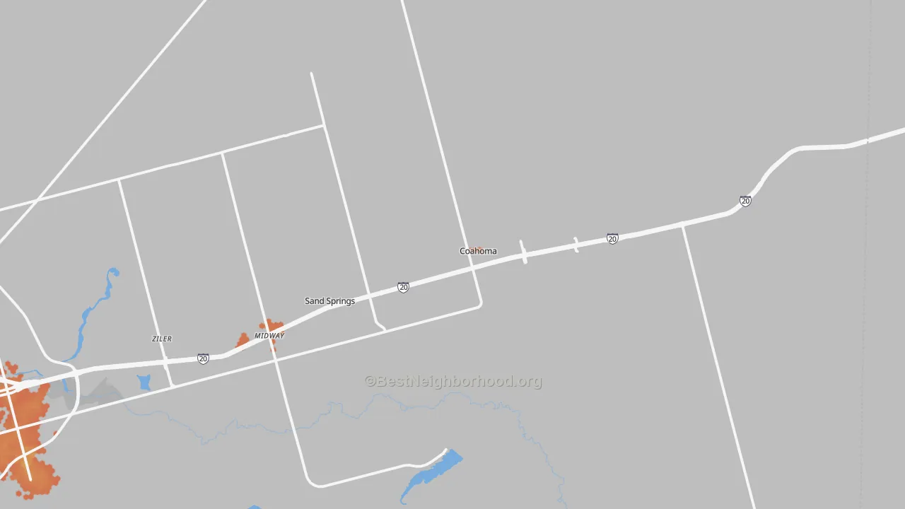 Bike Grade map of Coahoma, TX