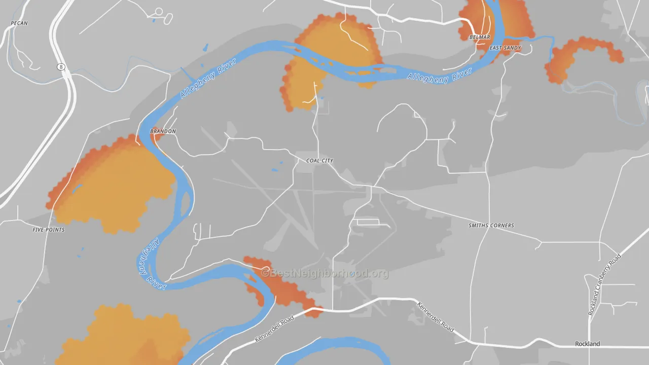 Bike Grade map of Coal City, PA