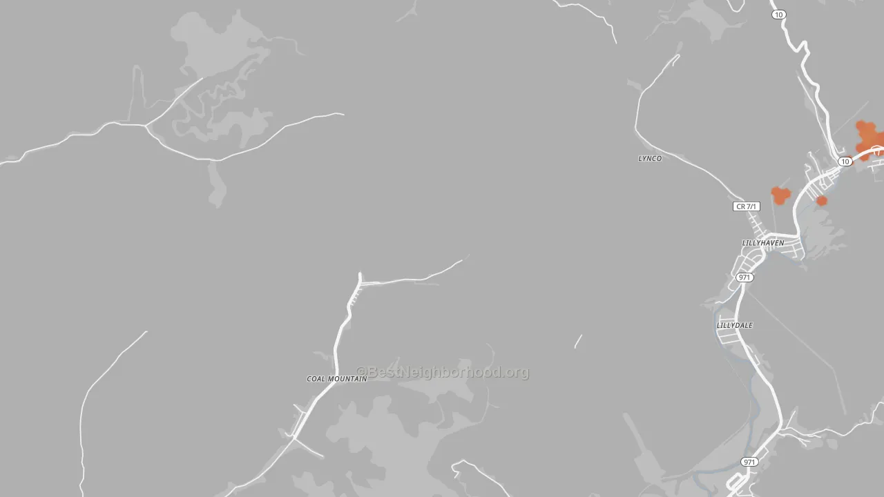 Bike Grade map of Coal Mountain, WV