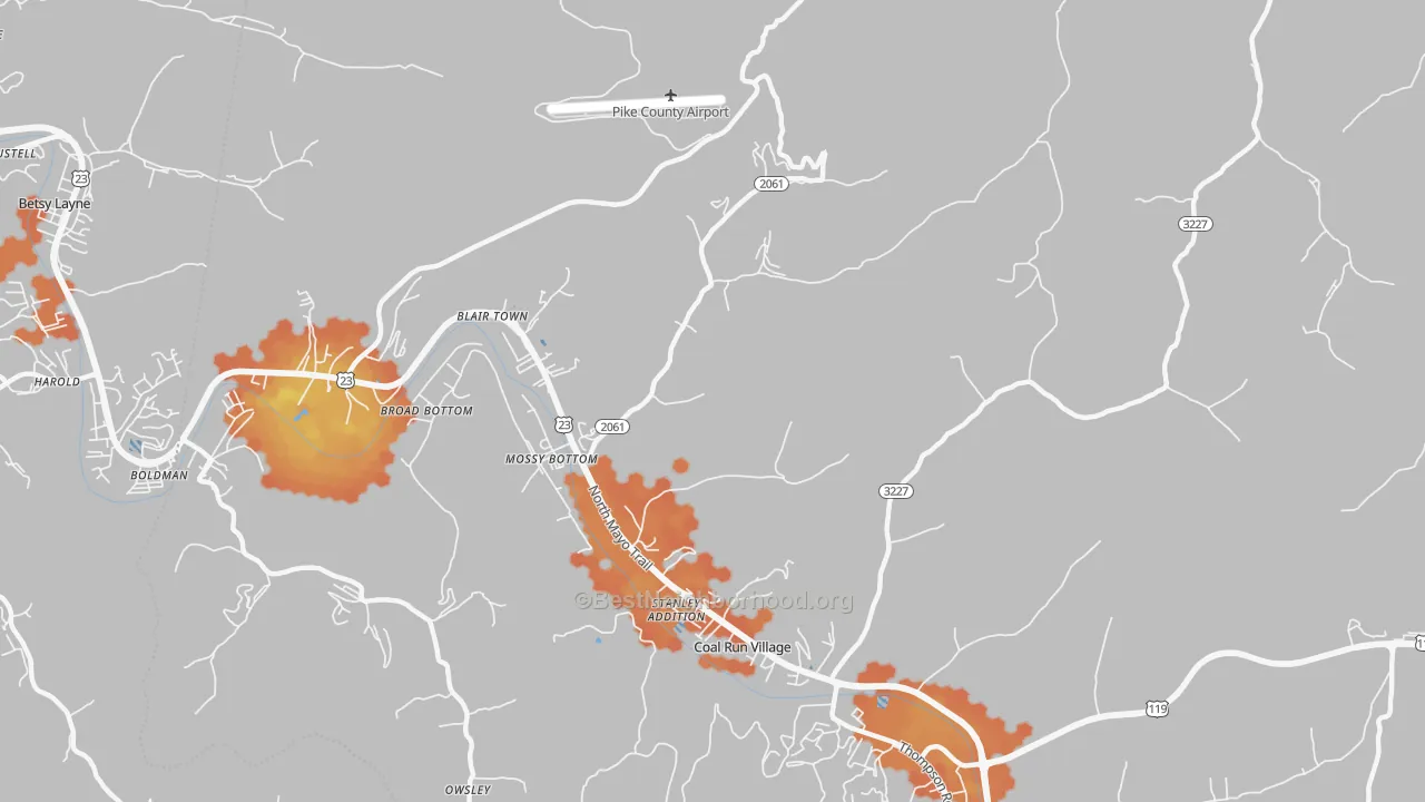 Bike Grade map of Coal Run Village, KY
