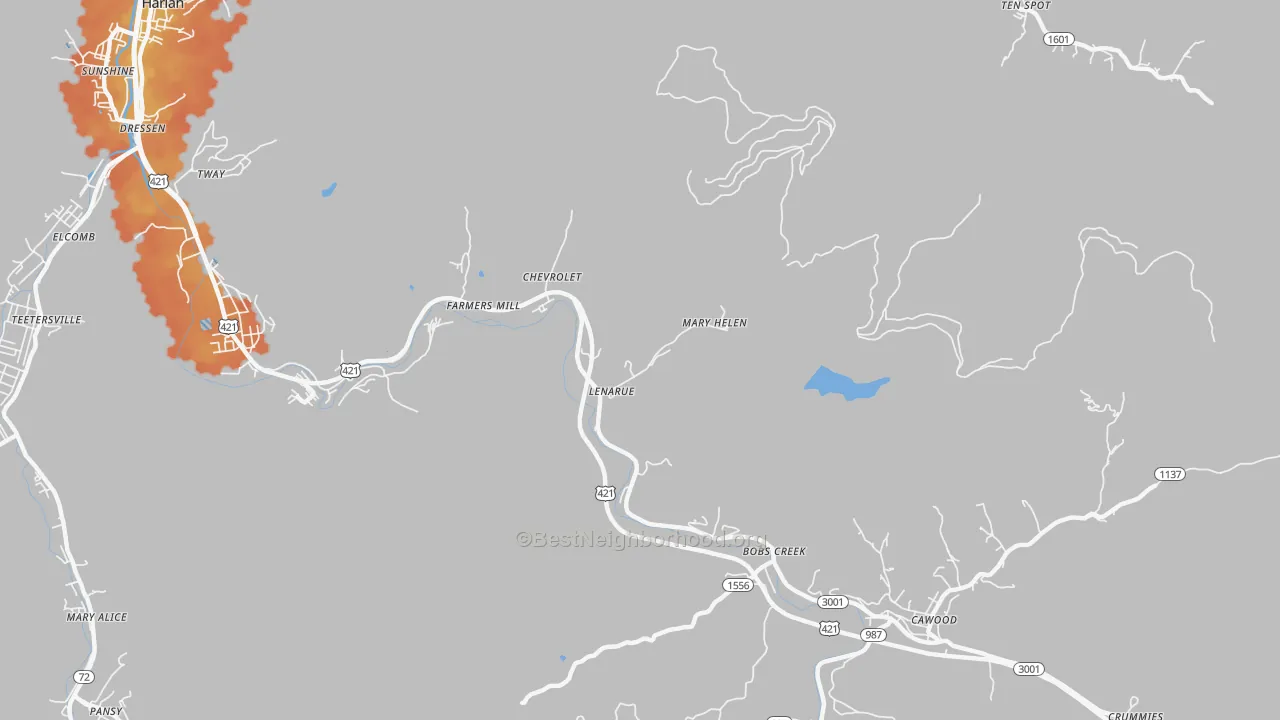 Bike Grade map of Coalgood, KY