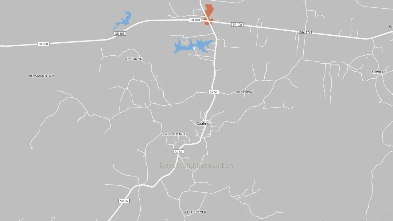 Bike Grade map of Coalmont, TN