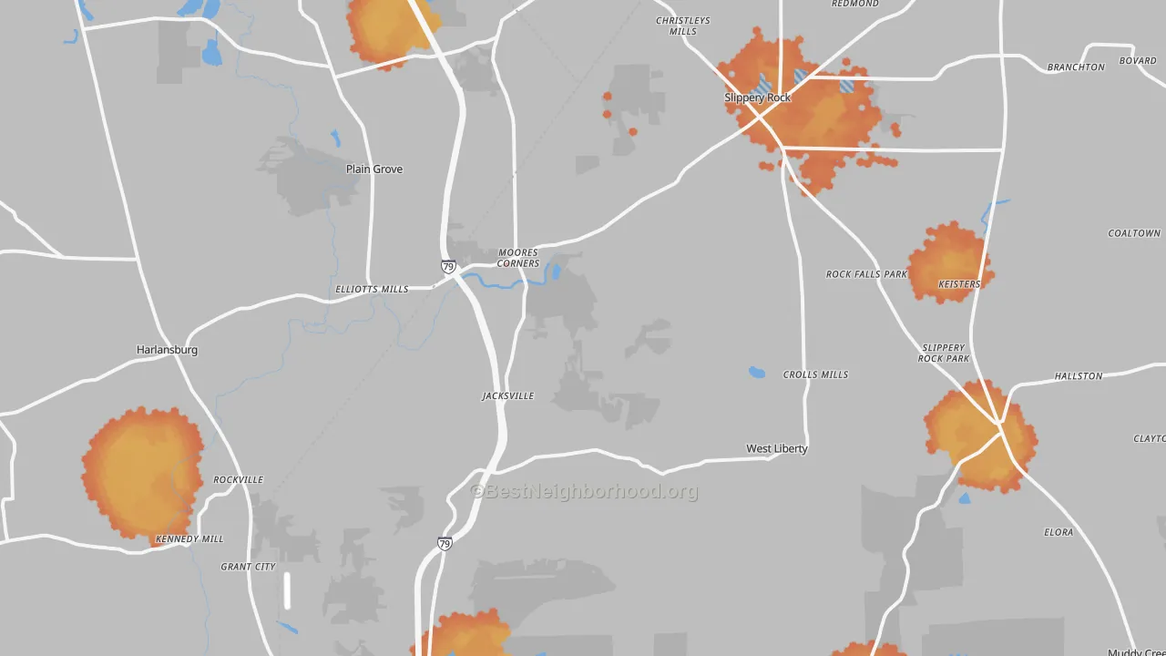 Bike Grade map of Coaltown, PA