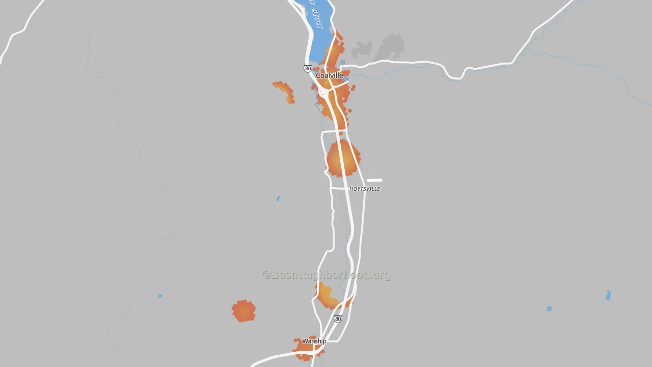Bike Grade map of Coalville, UT