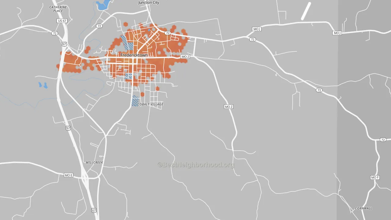 Bike Grade map of Cobalt, MO