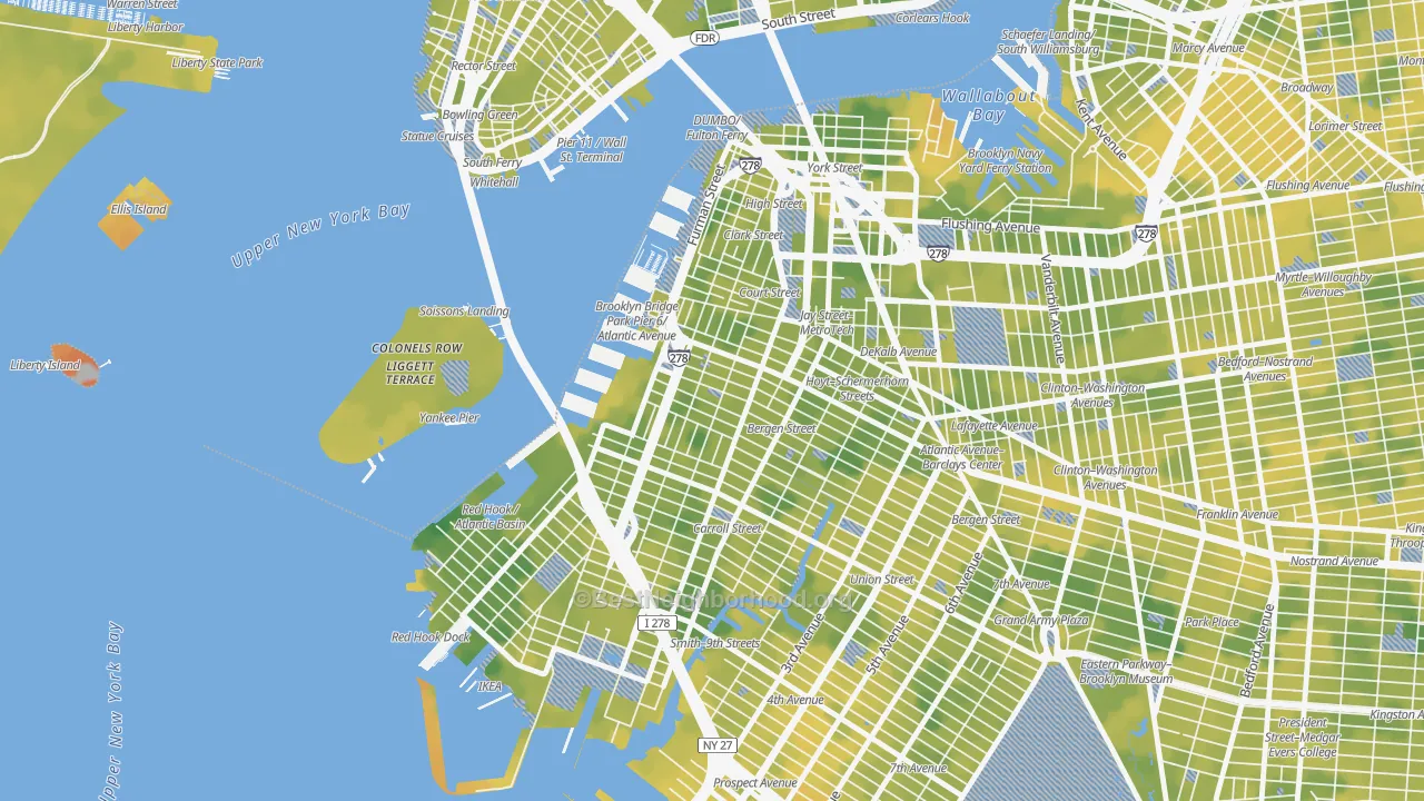 Bike Grade map of Cobble Hill, Brooklyn, NY