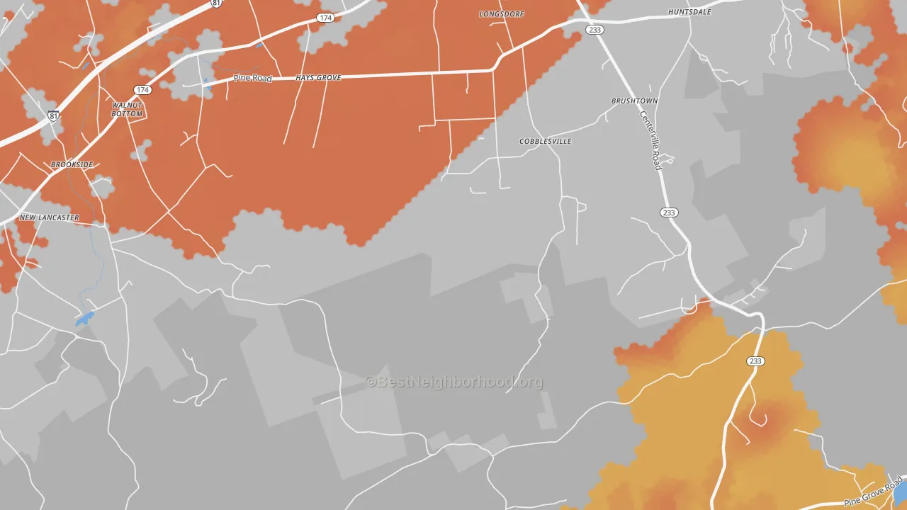 Bike Grade map of Cobblesville, PA