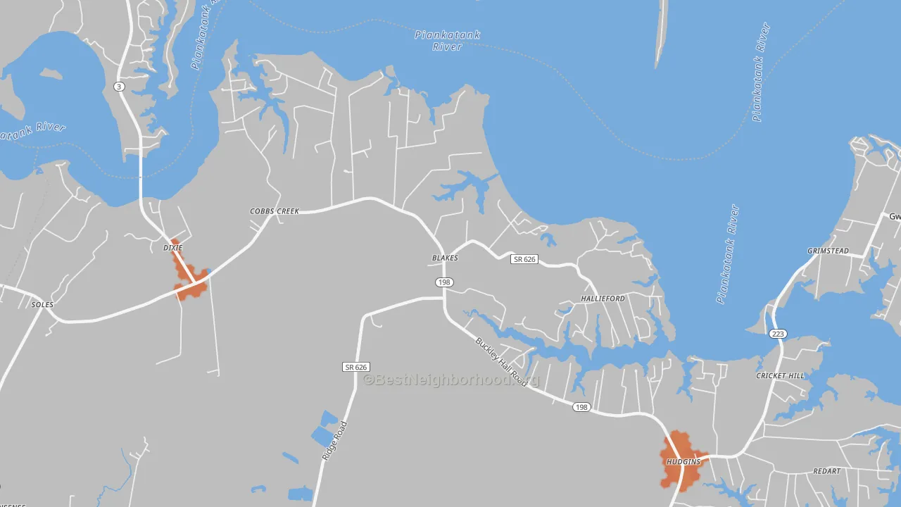 Bike Grade map of Cobbs Creek, VA
