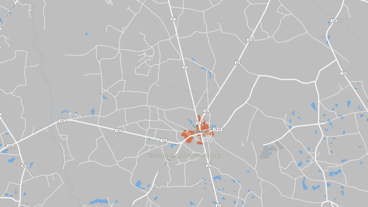 Bike Grade map of Cobbtown, GA