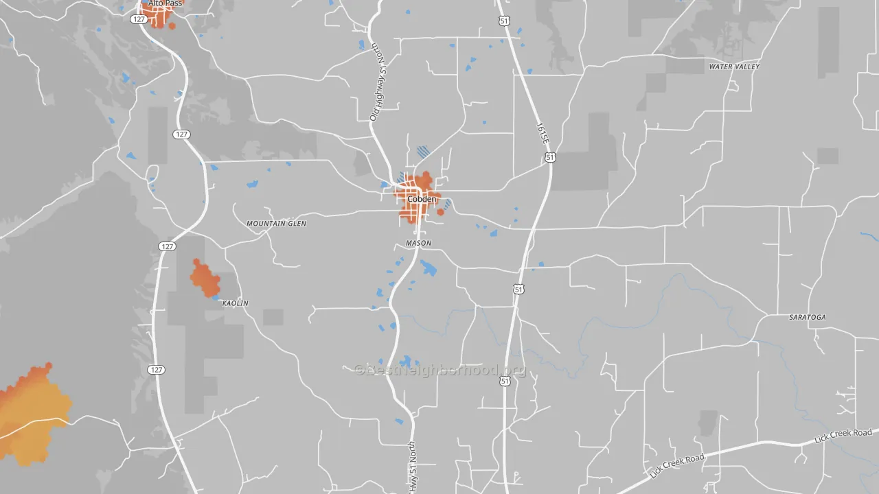 Bike Grade map of Cobden, IL