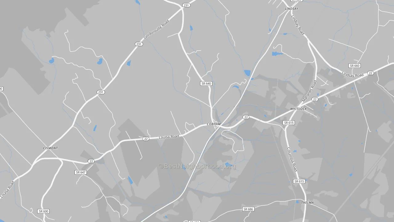 Bike Grade map of Cobham, VA