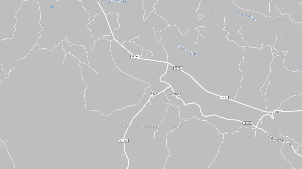 Bike Grade map of Coble, TN