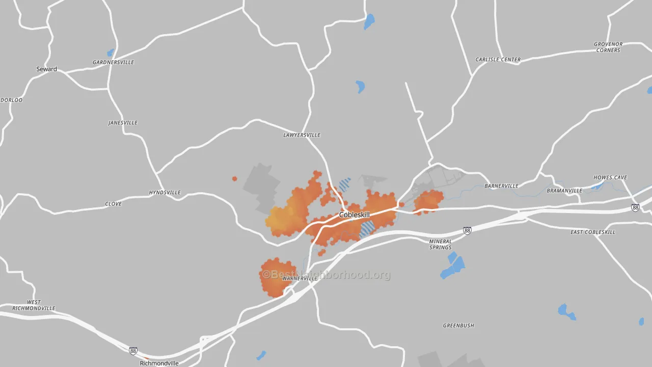 Bike Grade map of Cobleskill, NY