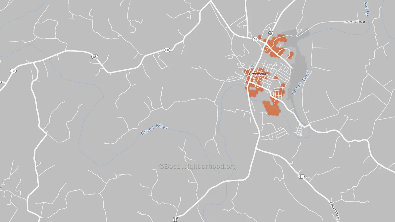 Bike Grade map of Coburg, KY