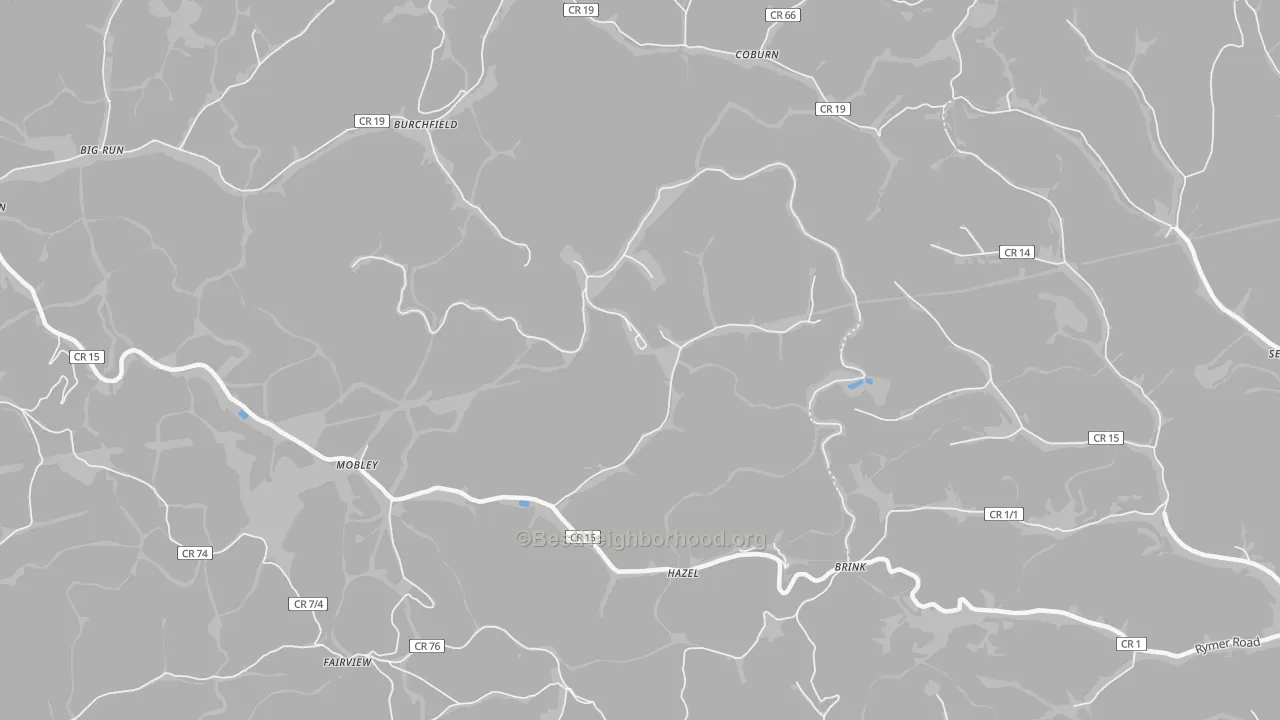 Bike Grade map of Coburn, WV