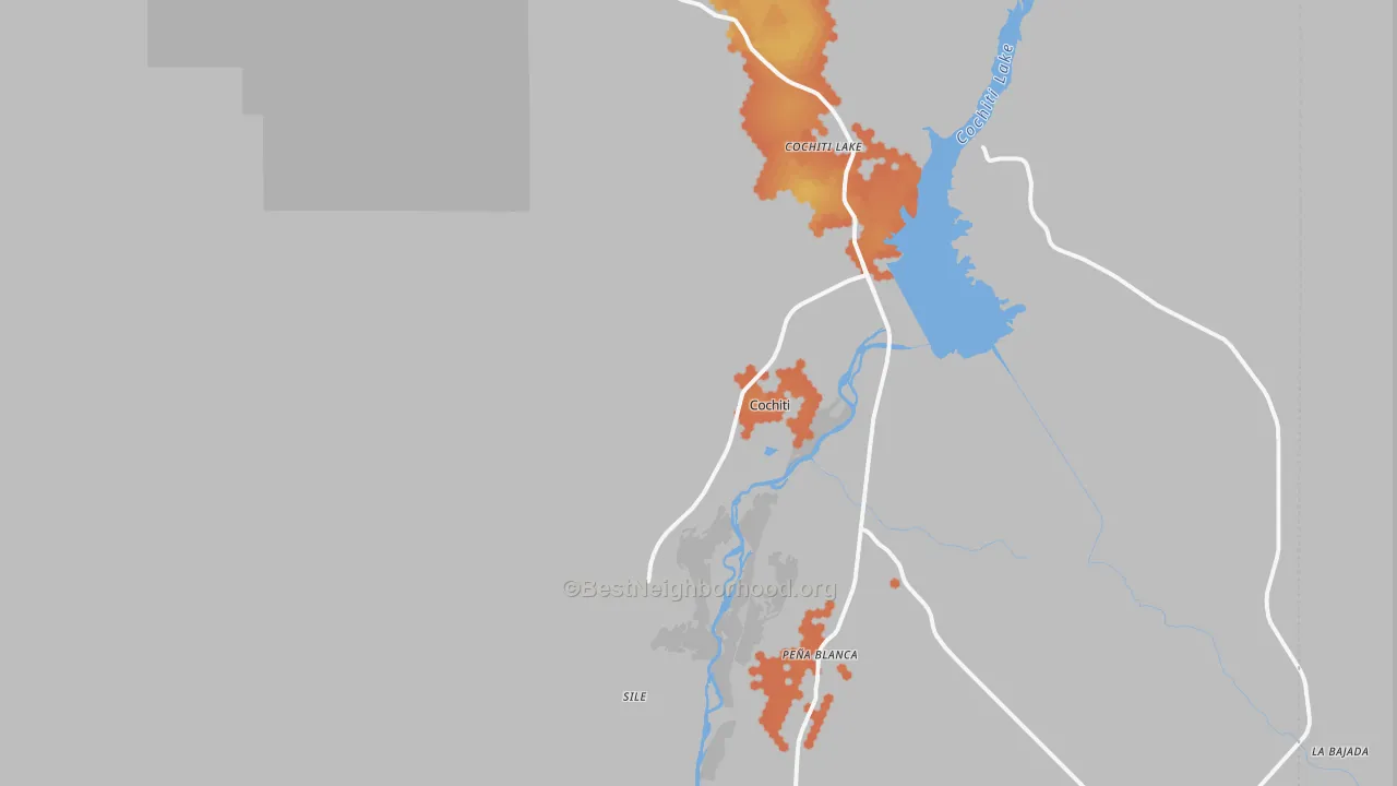 Bike Grade map of Cochiti Pueblo, NM
