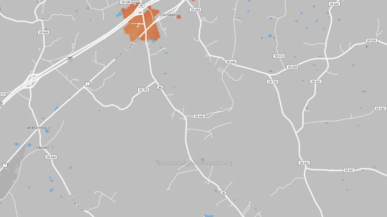 Bike Grade map of Cochran, VA
