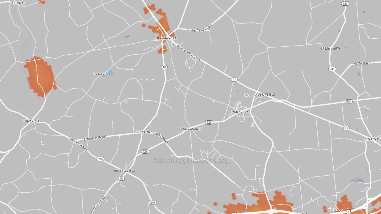 Bike Grade map of Cochranville, PA