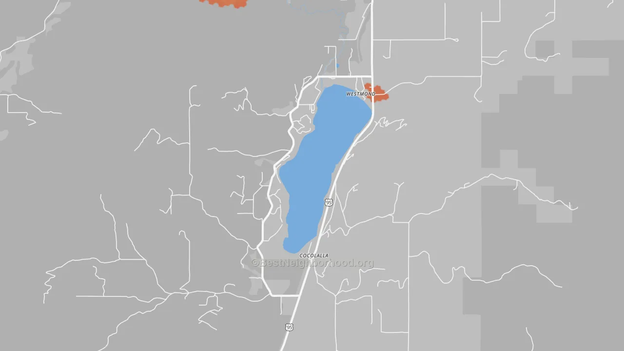 Bike Grade map of Cocolalla, ID