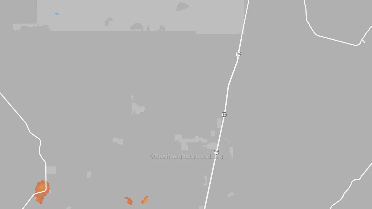 Bike Grade map of Coconino County, AZ