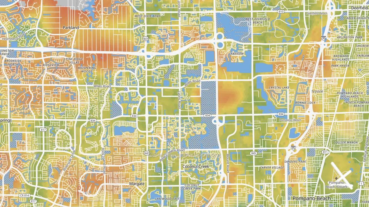 Bike Grade map of Coconut Creek, FL