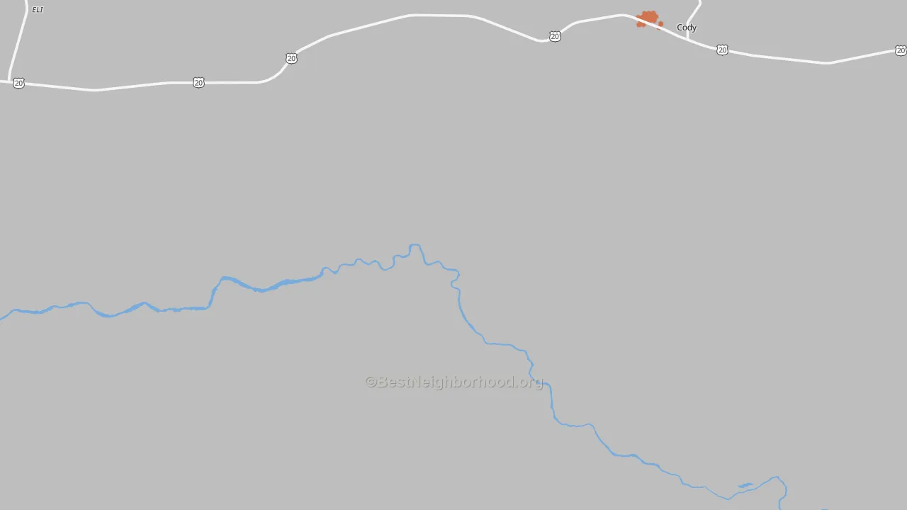 Bike Grade map of Cody, NE