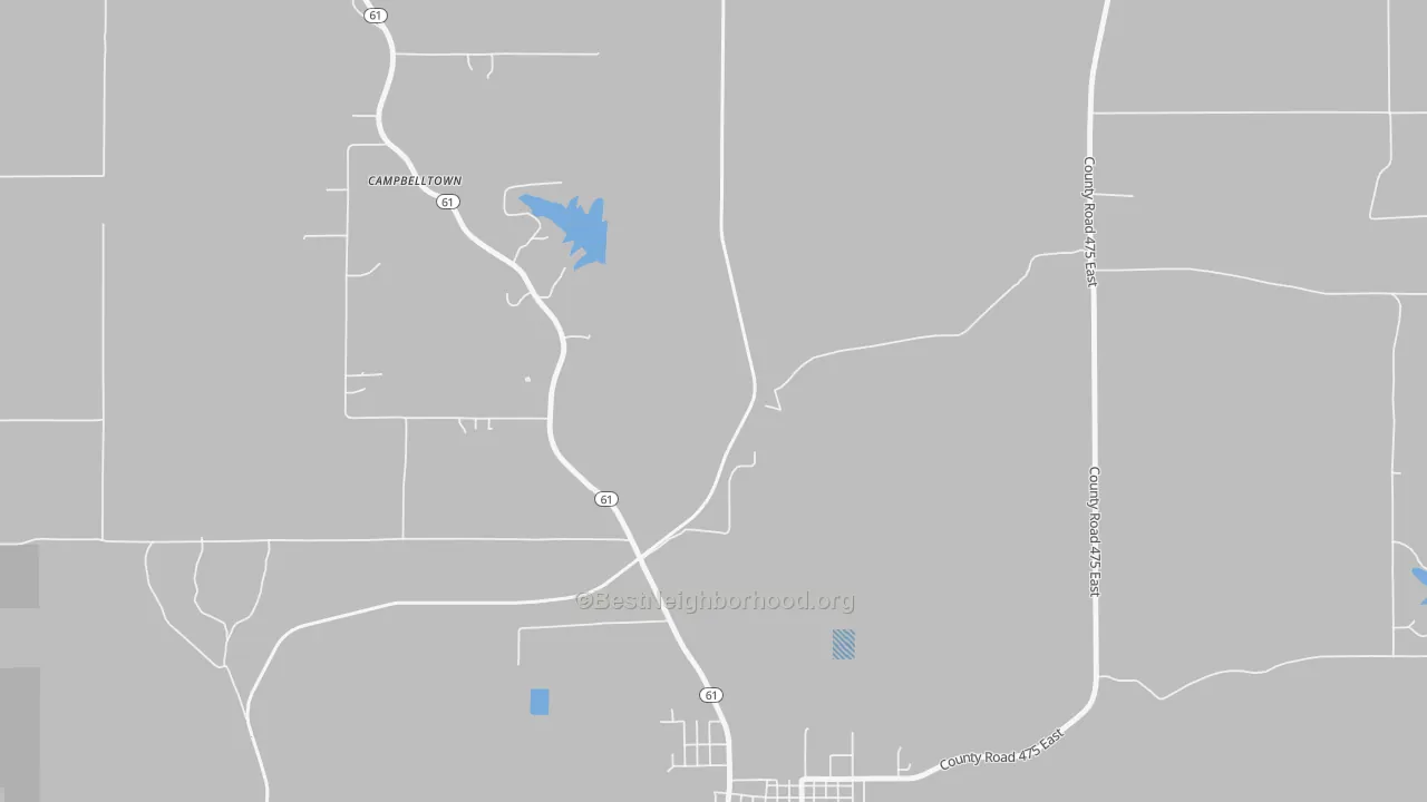 Bike Grade map of Coe, IN