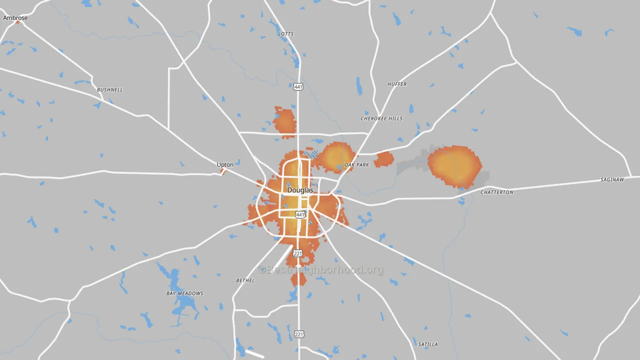 Bike Grade map of Coffee County, GA