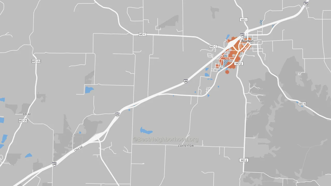 Bike Grade map of Coffeyton, MO